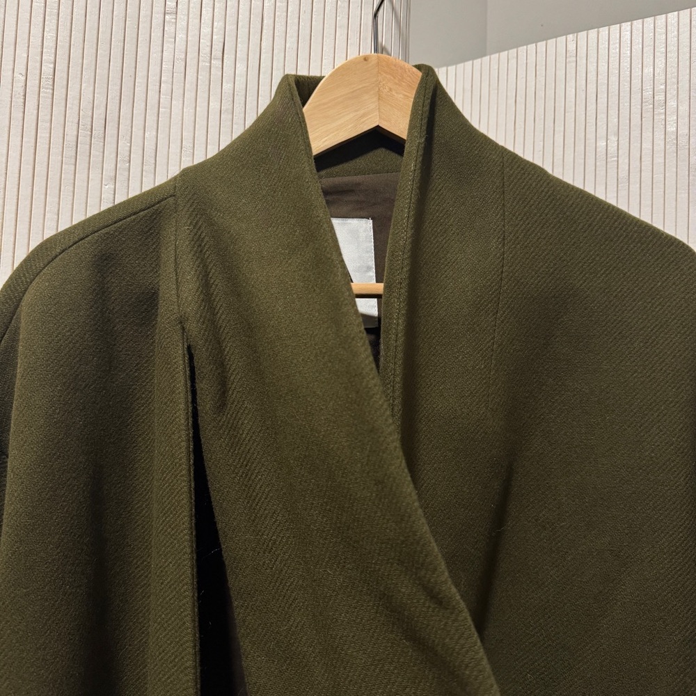 Viral Zara Coat with Scarf Wool, Olive Green. Sz xs/s - Picture 13 of 16